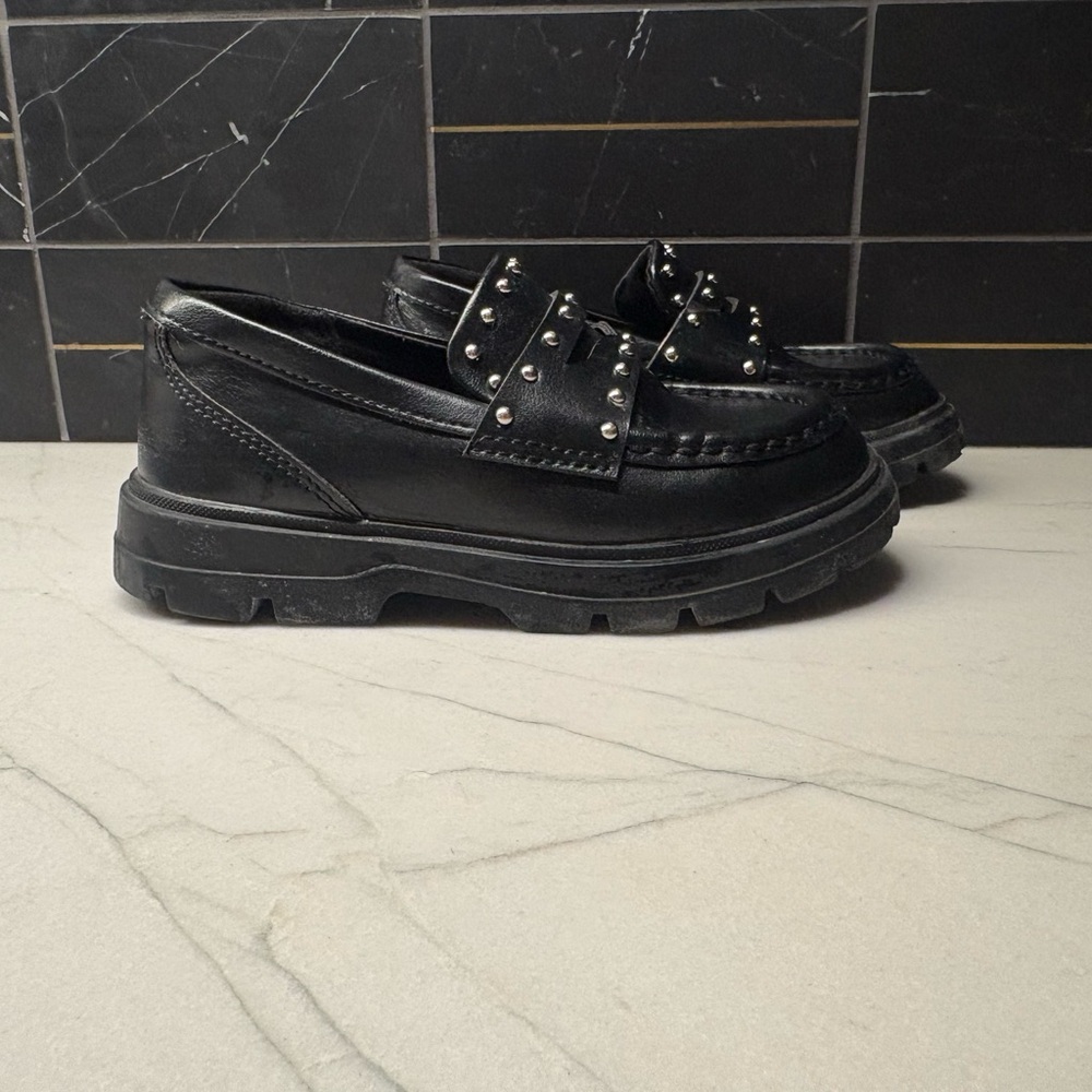 Black stud loafers